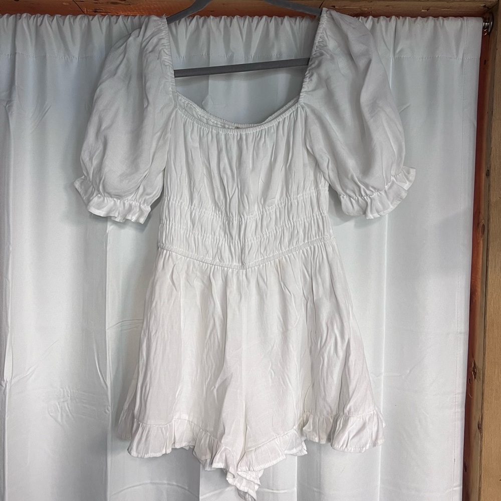 White dressy romper